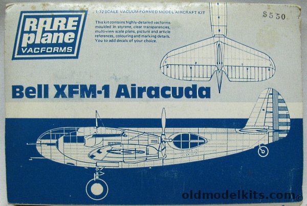 Rareplane 1/72 Bell XFM-1 Airacuda plastic model kit